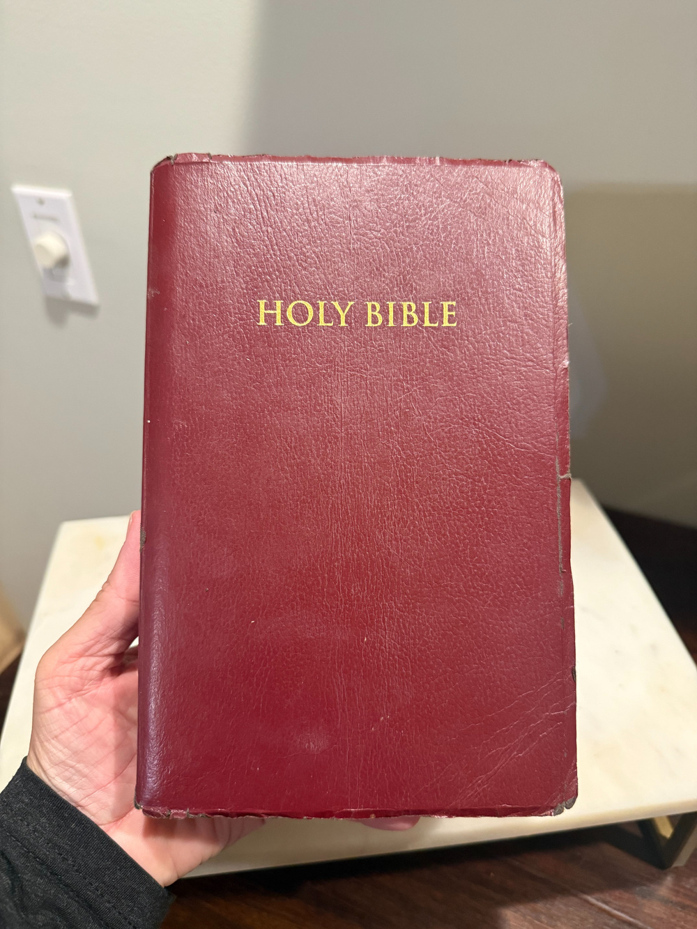 Holy Bible Nkjv Red Leather Words In Red Dictionary Concordance - Used
